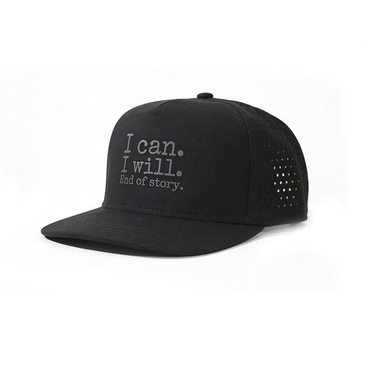 Trucker Cap Flat Micro I Can I Will Black